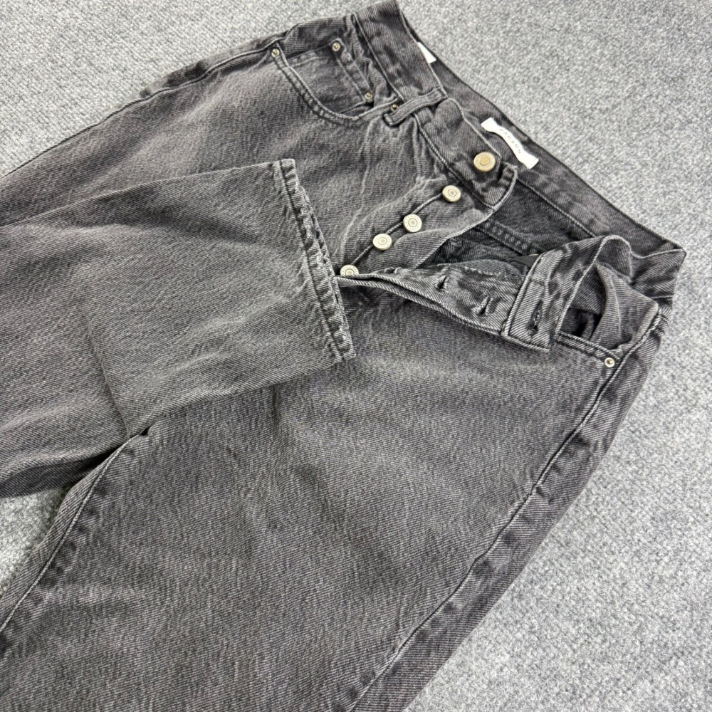PacSun Dad Jean 27 Black Distressed High Rise Button Fly Denim Pants Womens